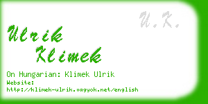 ulrik klimek business card